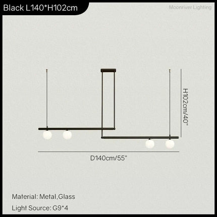 DecorBites™ Linear Minimalist Chandelier Pendant Light for Living Room, Dining Table Ceiling Decor Decorbites