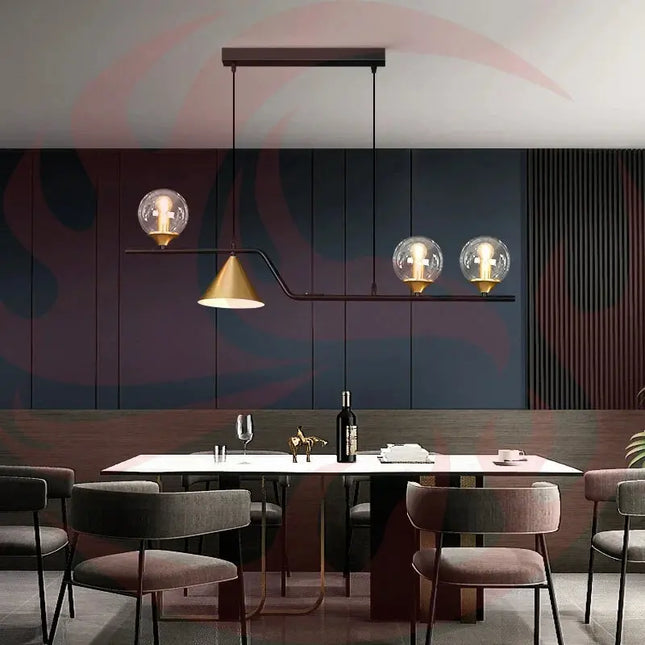 DecorBites™ Linear Hanging Lamp Minimalist Chandelier Modern Nordic Dining Table Lantern Decorbites