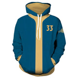 Fallout Vault 111 & 33 Cosplay Hoodie - Authentic 3D Print Zip Up Jacket Costume