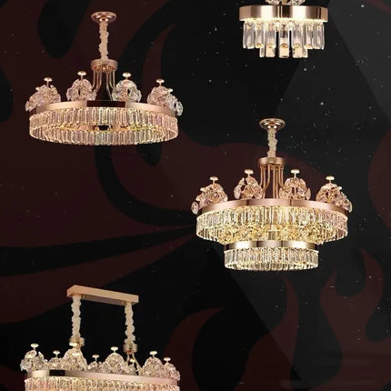 DecorBites™ Luxe Crystal Ceiling Chandelier - Elegant Home Decor Hanging Light for Living Room Decorbites
