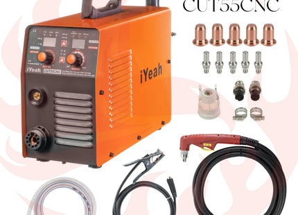 CNC Non-HF Pilot Arc CUT55 CNC iYeah Plasma Cutter 110V/220V 55A Machine With PT60/PTM60 Straight Torch Easy Cutting 25mm - Phoenix Fire Art Store