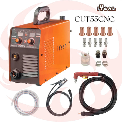CNC Non-HF Pilot Arc CUT55 CNC iYeah Plasma Cutter 110V/220V 55A Machine With PT60/PTM60 Straight Torch Easy Cutting 25mm - Phoenix Fire Art Store