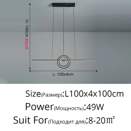 DecorBites™ LED Ceiling Chandelier: Modern Minimalist Kitchen Dining Table Lighting Decorbites