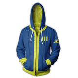 Fallout Vault 111 & 33 Cosplay Hoodie - Authentic 3D Print Zip Up Jacket Costume