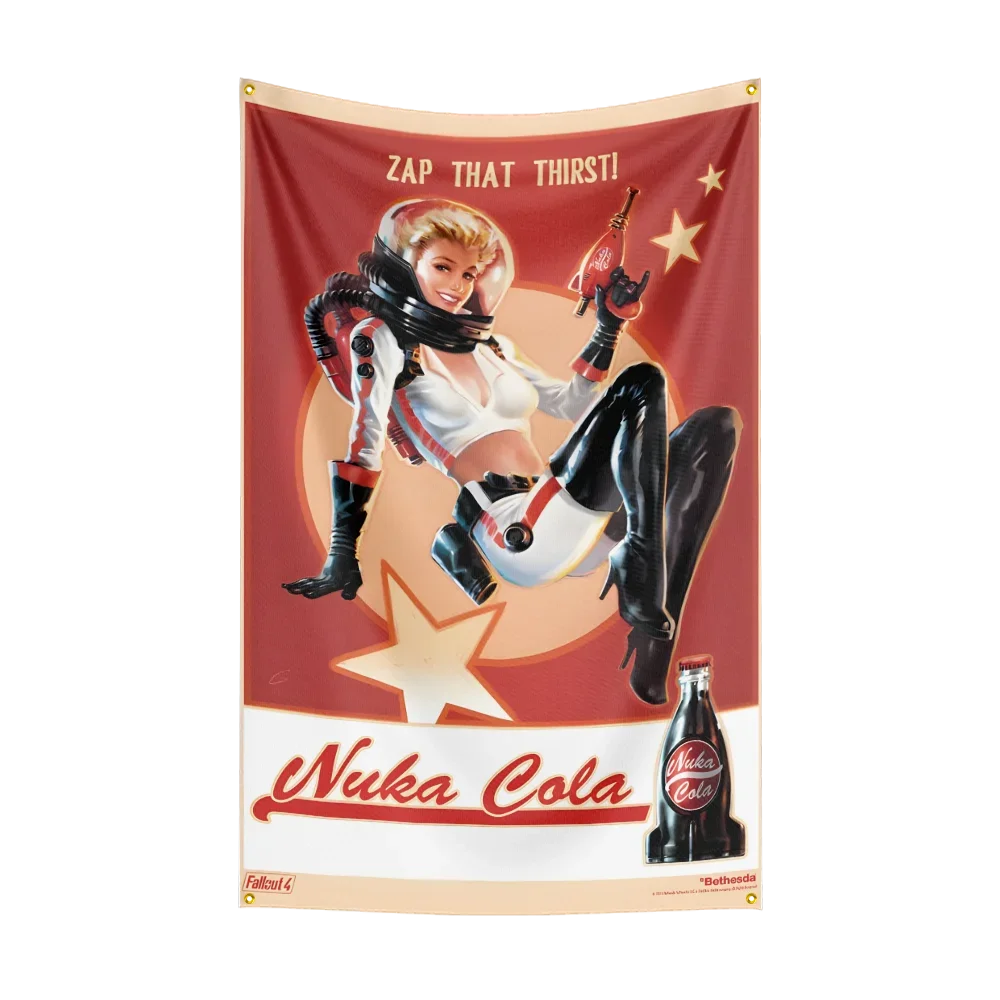 Fallout Flag 3x5ft - Vault-Tec Banner with Brass Grommets for Indoor/Outdoor Display