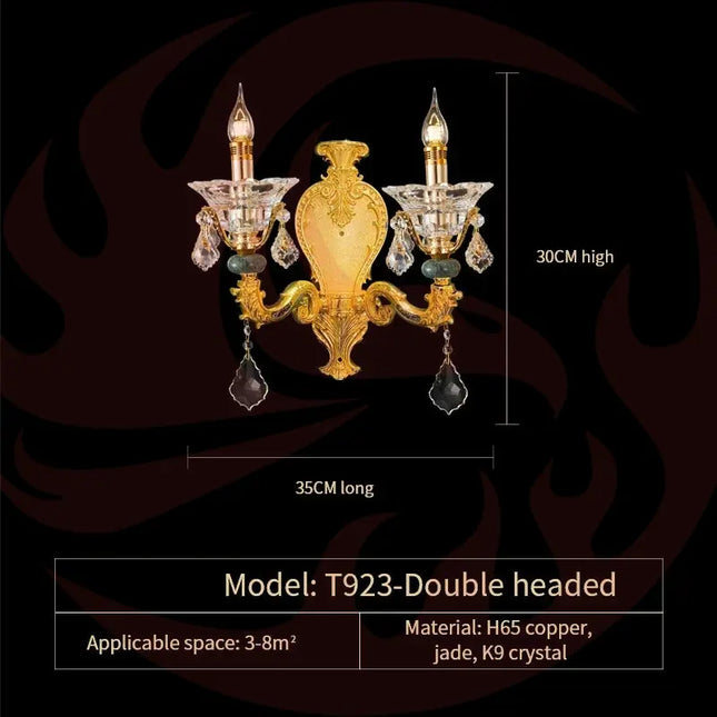 DecorBites™ Luxe Crystal Chandelier: Elegant Copper Living Room Dining Candle Light Decorbites