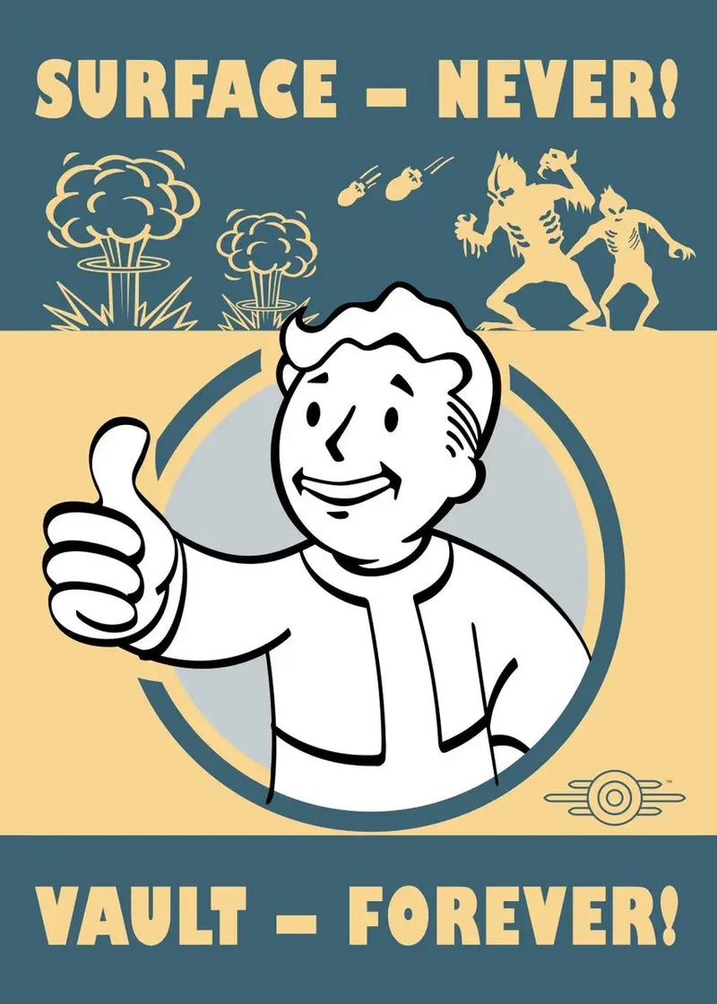 Fallout Vault Boy Poster - Vintage HD Canvas Wall Art Print | Retro Gaming Decor