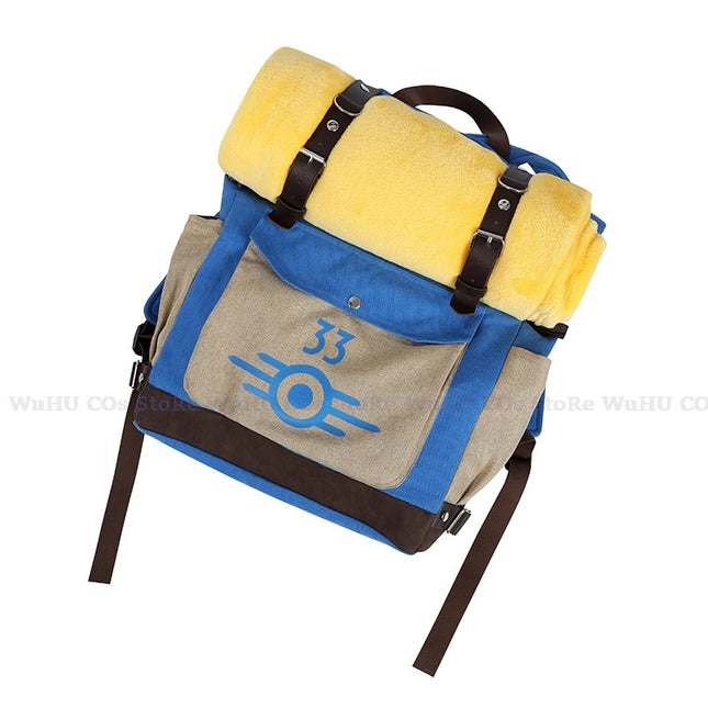 Fallout Lucy Vault 33 Cosplay Backpack with Blanket - Survivor Costume Accessory