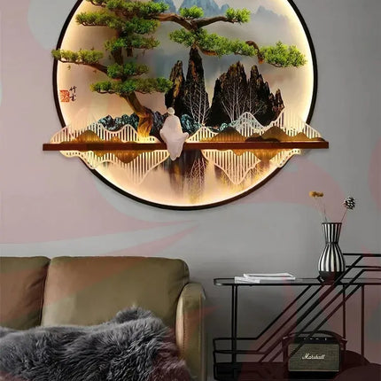 3D LED Wall Art Light - Round Sculptural Design