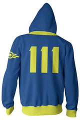Fallout Vault 111 & 33 Cosplay Hoodie - Authentic 3D Print Zip Up Jacket Costume