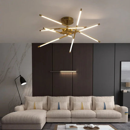 DecorBites™ Linen Ceiling Chandelier: Black Gold Pendant Lamp for Home, Office, or Restaurant Decorbites
