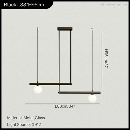 DecorBites™ Linear Minimalist Chandelier Pendant Light for Living Room, Dining Table Ceiling Decor Decorbites