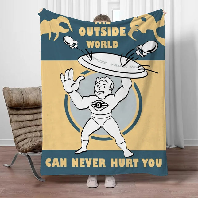 Fallout Vault Boy Plush Blanket - Oversized 200x300cm Ultra-Soft Winter Throw