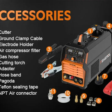 FEMEROL 2-in-1 Plasma Cutter 60A & Stick Welder 200A - 110/220V Dual Voltage IGBT Machine - Phoenix Fire Art Store