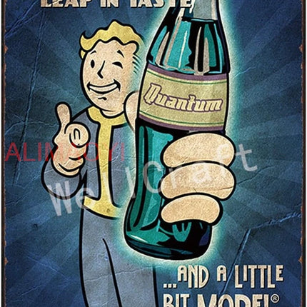 Fallout Nuka Cola Metal Sign - Vintage Game Wall Art Decor 8x12 Inch