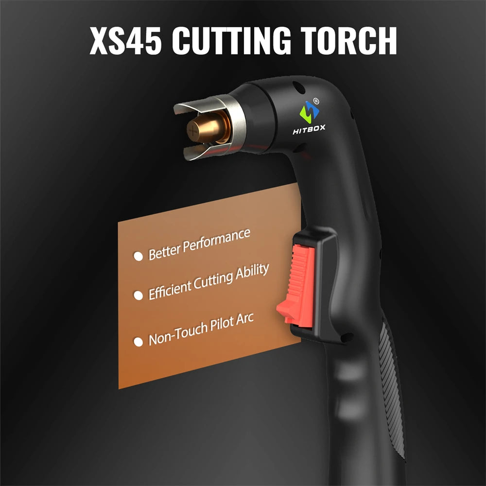HITBOX 45A Plasma Cutter - Non-HF Non-Touch IGBT Inverter with Smart LED Display for DIY & Workshop Cutting