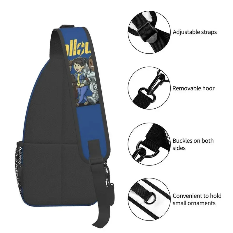 Fallout Vault-Tec Crossbody Sling Bag - Travel Chest Pack for Hiking & Gaming