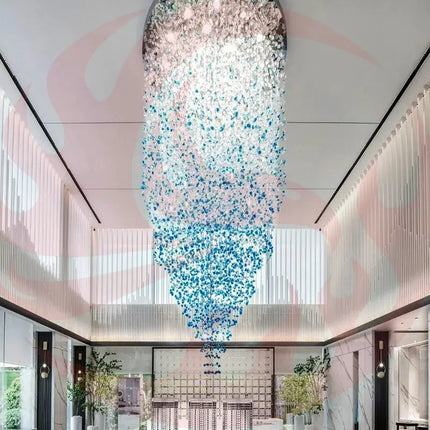 DecorBites™ Luxe Crystal Chandelier: Modern Staircase & Lobby LED Lighting with Long Hallway Design Decorbites