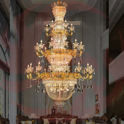 DecorBites™ Luxe Crystal Chandelier: Elegant Copper Living Room Dining Candle Light Decorbites