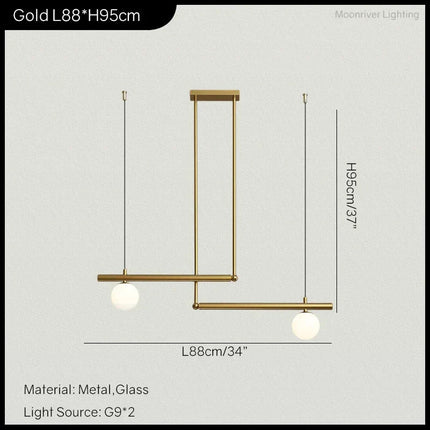 DecorBites™ Linear Minimalist Chandelier Pendant Light for Living Room, Dining Table Ceiling Decor Decorbites