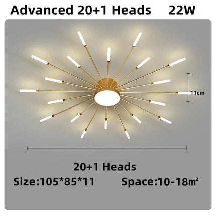 DecorBites™ LED Firework Chandelier: Modern Nordic Living Room Bedroom Pendant Light Fixtures Decorbites