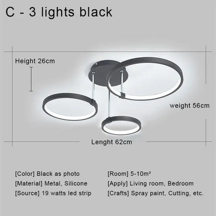 DecorBites™ LED Ceiling Chandelier Remote Control Living Room Bedroom Kitchen Lamp White Decorbites