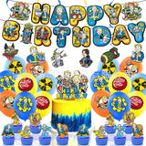 Fallout Birthday Party Decorations Kit - Vault Boy Banner, Balloons & Flags - Complete Radiation Theme Party Supplies