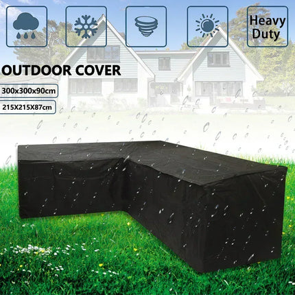 Black Outdoor Furniture Covers Waterproof Rain Snow Dust Wind-Proof Anti-UV Polyester Fiber Garden Lawn Patio Furniture Covers - Phoenix Fire Art Store