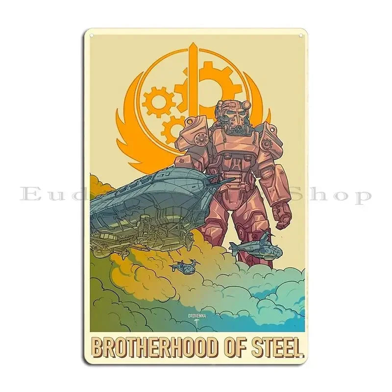 Brotherhood of Steel Metal Sign - Enlist Now Fallout Poster - Exclusive Megapanda687 Design
