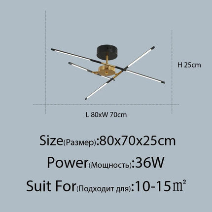 DecorBites™ Linen Ceiling Chandelier: Black Gold Pendant Lamp for Home, Office, or Restaurant Decorbites