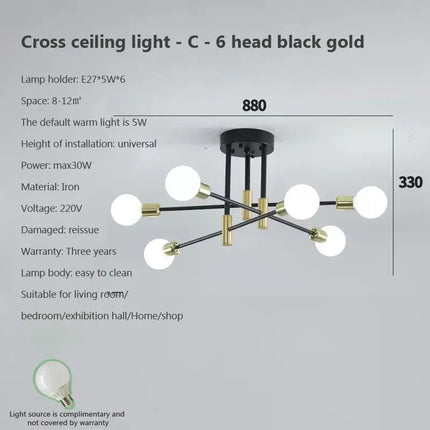 DecorBites™ LED Ceiling Chandelier: Modern Light Fixture for Living Room, Bedroom, Hall - Indoor Home Decor Decorbites