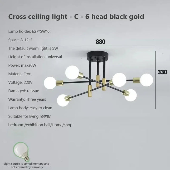 DecorBites™ LED Ceiling Chandelier: Modern Light Fixture for Living Room, Bedroom, Hall - Indoor Home Decor Decorbites