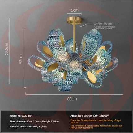 DecorBites™ Luxe Copper Leaf LED Ceiling Chandelier for Home, Bedroom, and Dining Room Decorbites