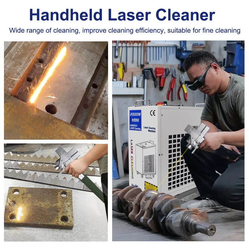 2000W Laser Cleaning Machine - 300MM Width Rust Removal Tool for Metal Surfaces