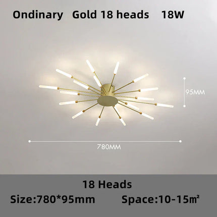 DecorBites™ LED Firework Chandelier: Modern Nordic Living Room Bedroom Pendant Light Fixtures Decorbites