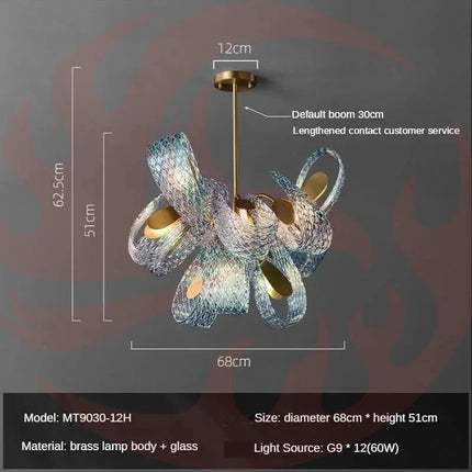 DecorBites™ Luxe Copper Leaf LED Ceiling Chandelier for Home, Bedroom, and Dining Room Decorbites