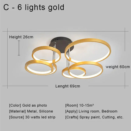 DecorBites™ LED Ceiling Chandelier Remote Control Living Room Bedroom Kitchen Lamp White Decorbites