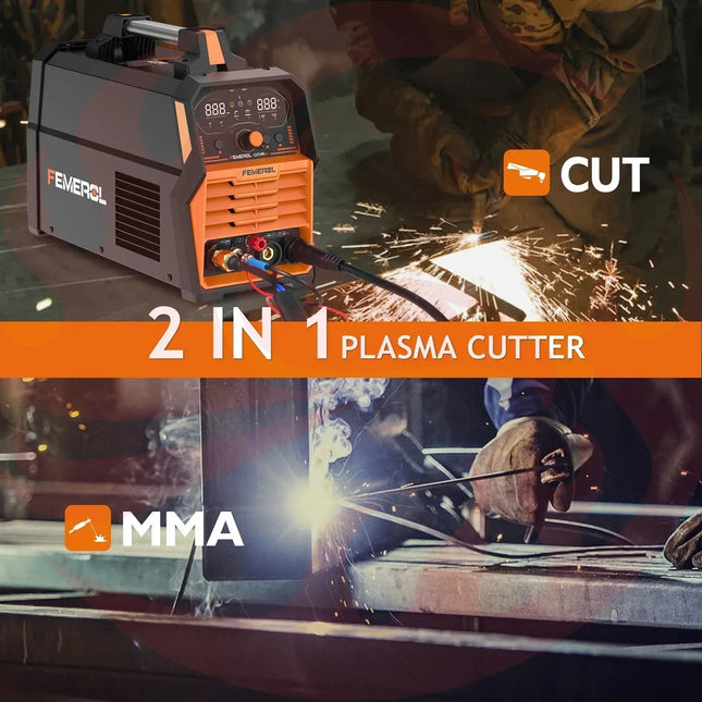 FEMEROL 2-in-1 Plasma Cutter 60A & Stick Welder 200A - 110/220V Dual Voltage IGBT Machine - Phoenix Fire Art Store