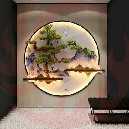 3D LED Wall Art Light - Round Sculptural Design