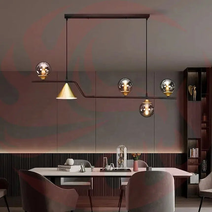 DecorBites™ Linear Hanging Lamp Minimalist Chandelier Modern Nordic Dining Table Lantern Decorbites