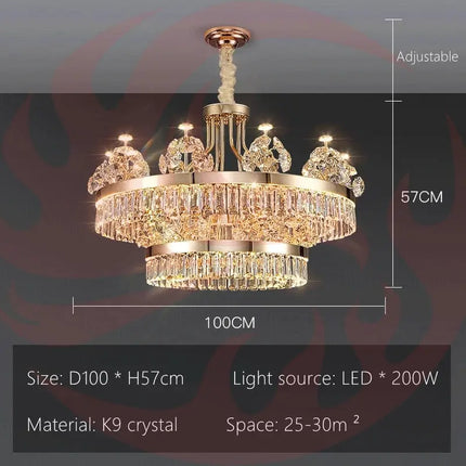 DecorBites™ Luxe Crystal Ceiling Chandelier - Elegant Home Decor Hanging Light for Living Room Decorbites