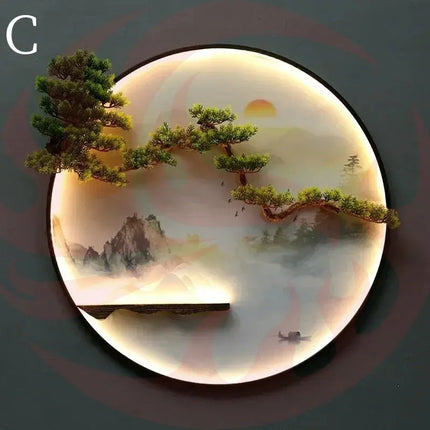 3D LED Wall Art Light - Round Sculptural Design