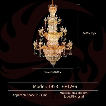 DecorBites™ Luxe Crystal Chandelier: Elegant Copper Living Room Dining Candle Light Decorbites