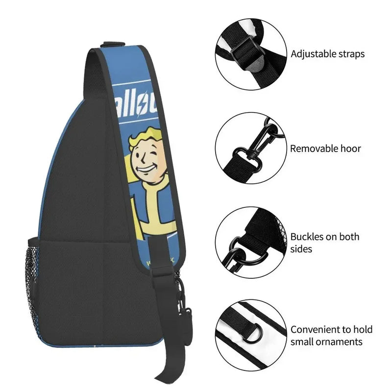 Fallout Vault-Tec Crossbody Sling Bag - Travel Chest Pack for Hiking & Gaming