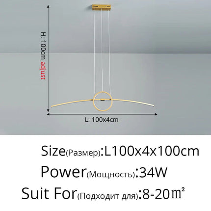 DecorBites™ LED Ceiling Chandelier: Modern Minimalist Kitchen Dining Table Lighting Decorbites