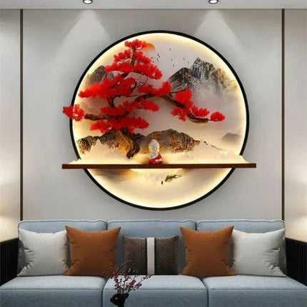3D LED Wall Art Light - Round Sculptural Design