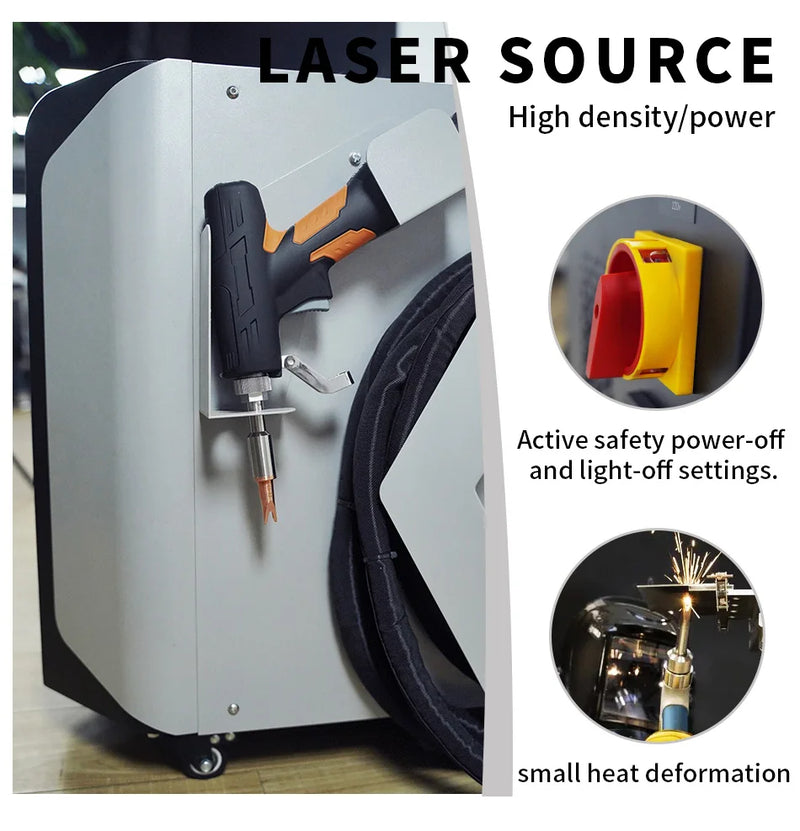 800-1500W 3-in-1 Fiber Laser Welding Machine - Air Cooled Metal Welder with Cutting & Cleaning