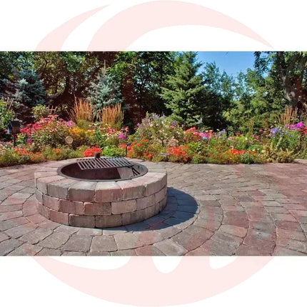 48-in Outdoor Round Concrete Block Stone Fire Pit Kit with Cooking Grill Grate - Phoenix Fire Art Store