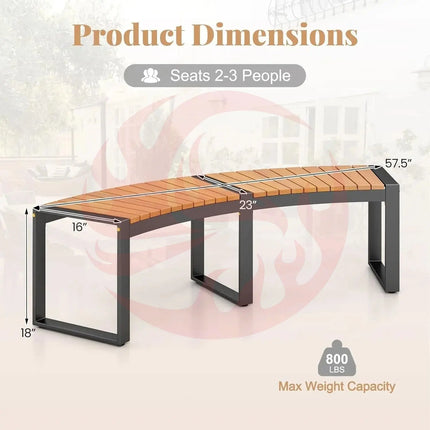 Set of 4 Round Outdoor Metal & Wood Backless Benches - Fire Pit, Tree & Table Seating - Phoenix Fire Art Store