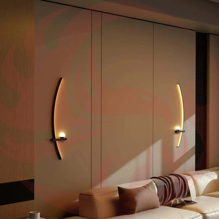 2pcs Modern Adjustable LED Wall Sconce 31.5" Arched Bedside Lamp 3000K Warm Glow Moktan Sabai